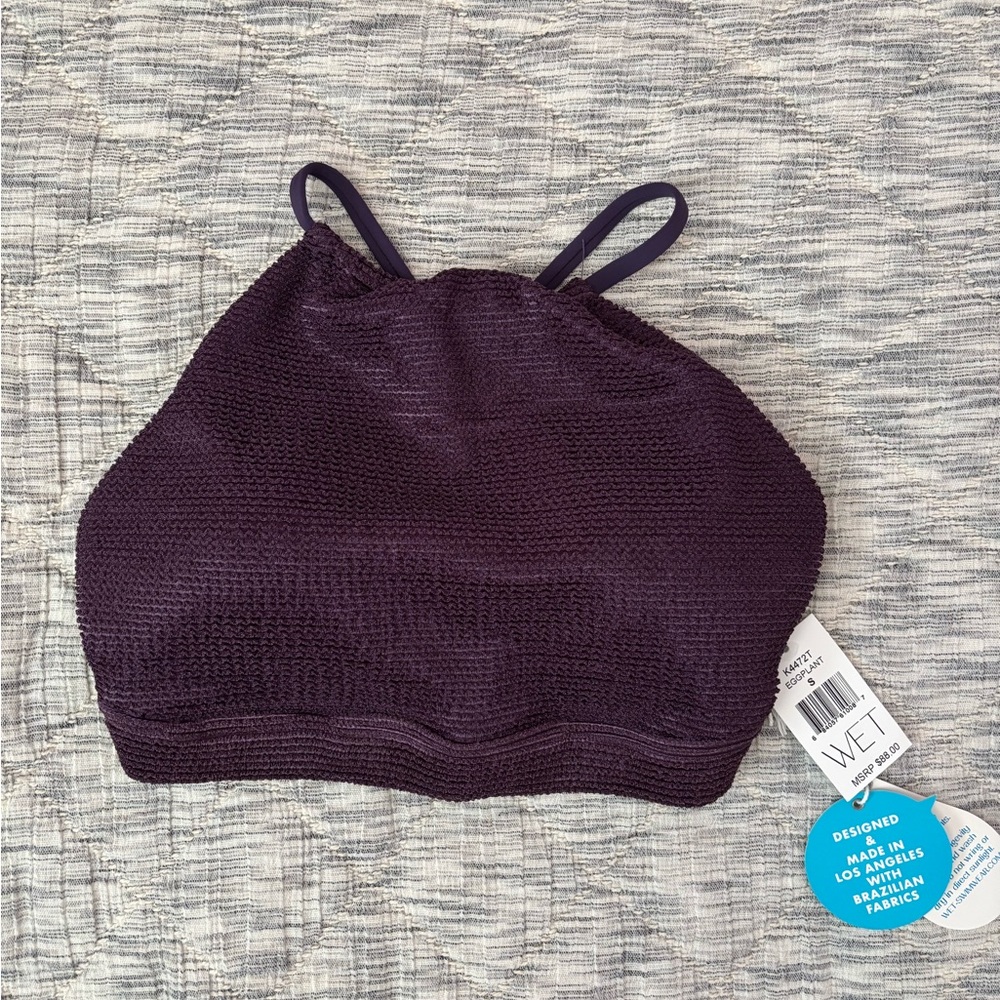 WET Bikini Top In Eggplant Sz Small NWT | WET Swimwear Bikini | Bikini Top NEW -